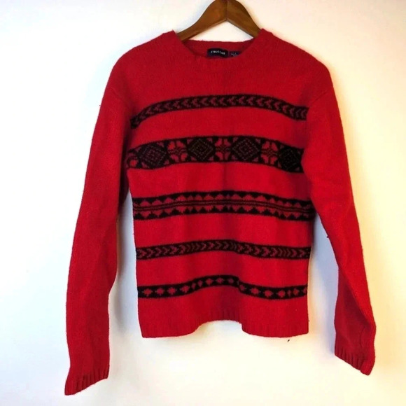 Structure Lambs Wool Striped Sweater - Large - Picture 1 of 3